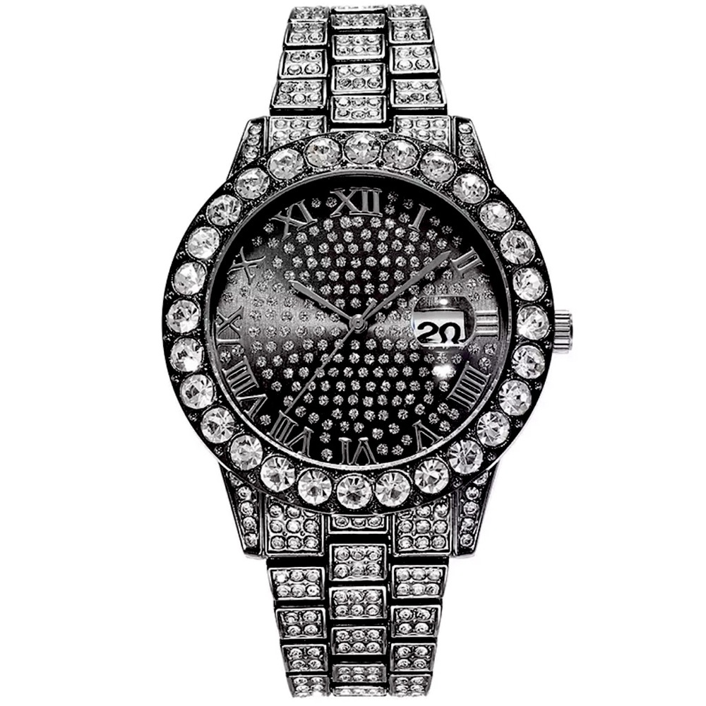 NEW Blacked Out Bling Crystal Hip Hip Watch - Unisex